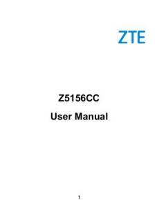 ZTE Z5156CC manual. Tablet Instructions.